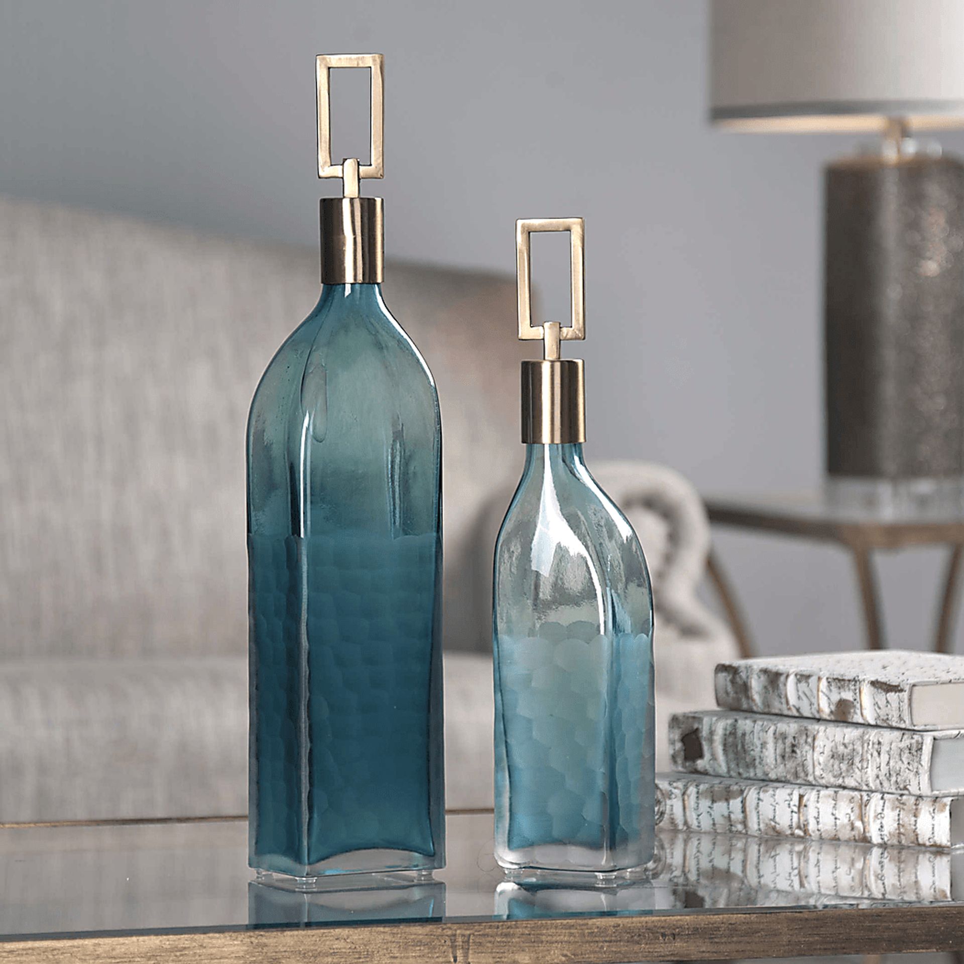 Lausann Green Bottle, Set of 2 - Image 2