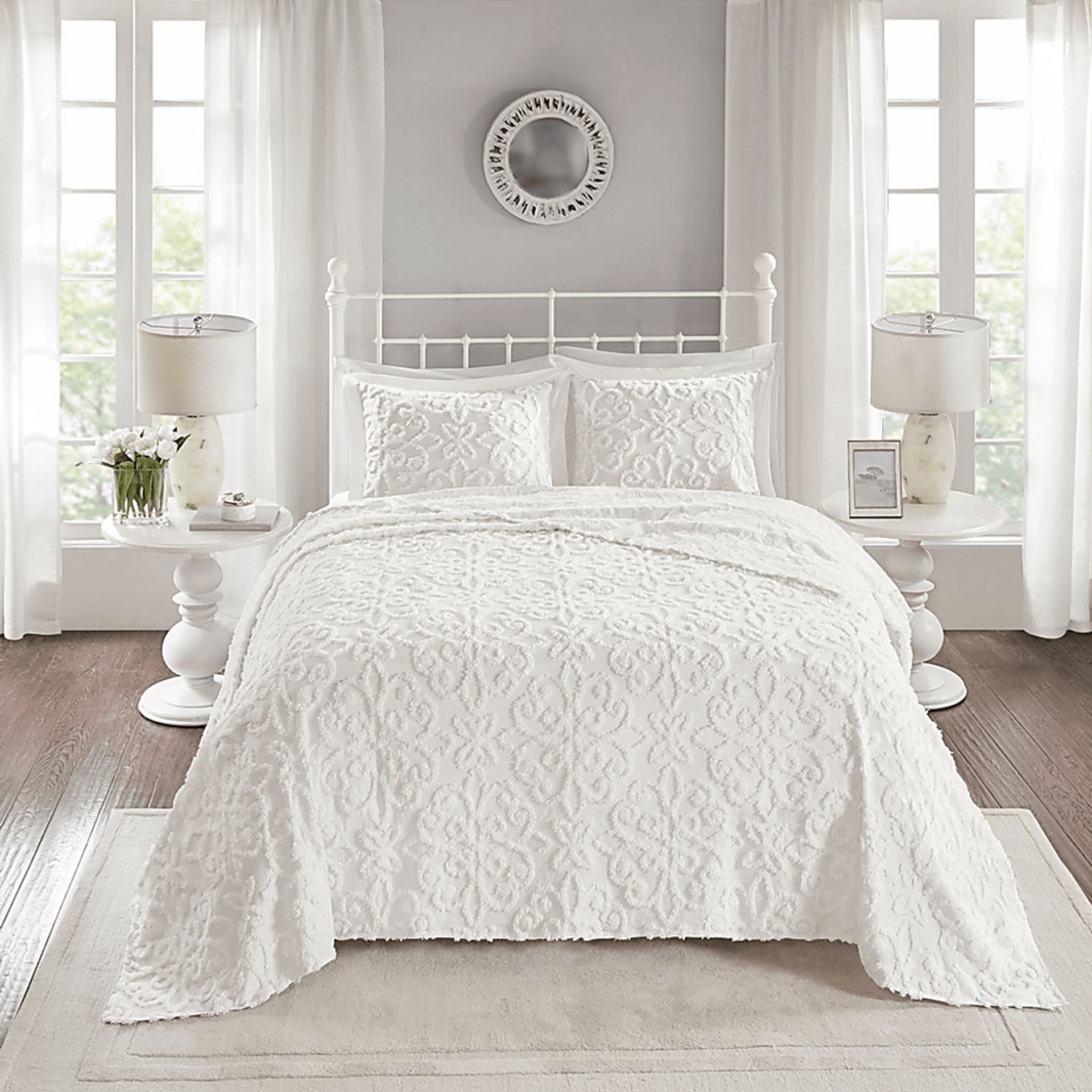 Laussat White 3 Pc Full/Queen Bedspread Set - Image 2