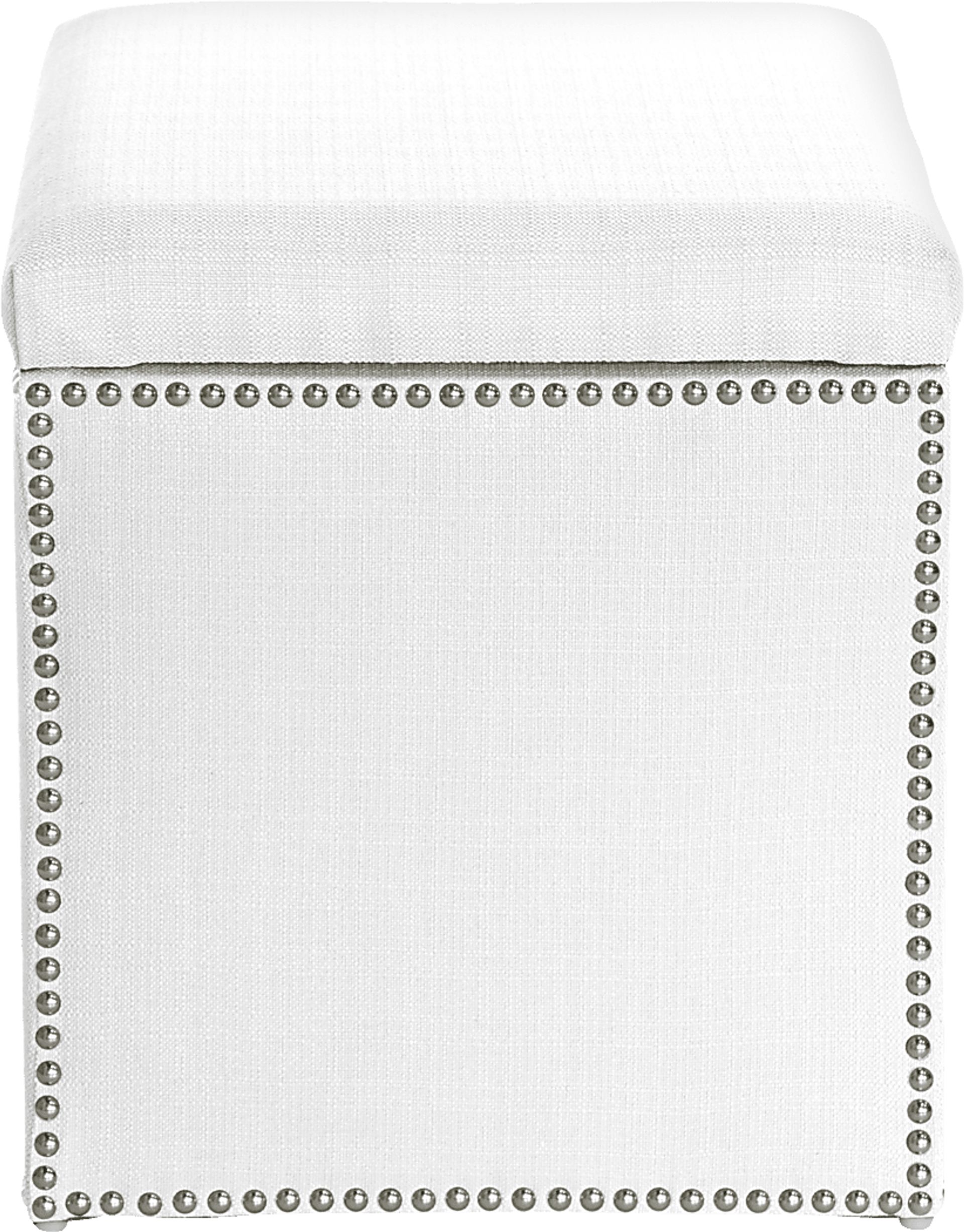Lavan White Storage Ottoman - Image 3