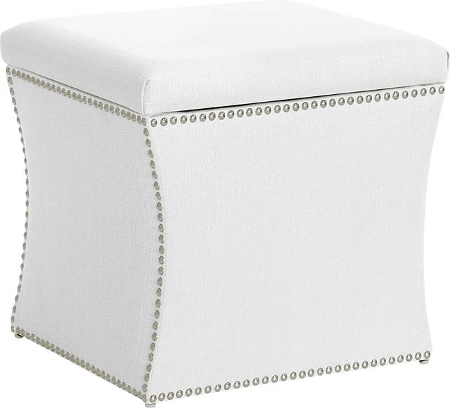 Lavan White Storage Ottoman - Thumbnail - Image 1