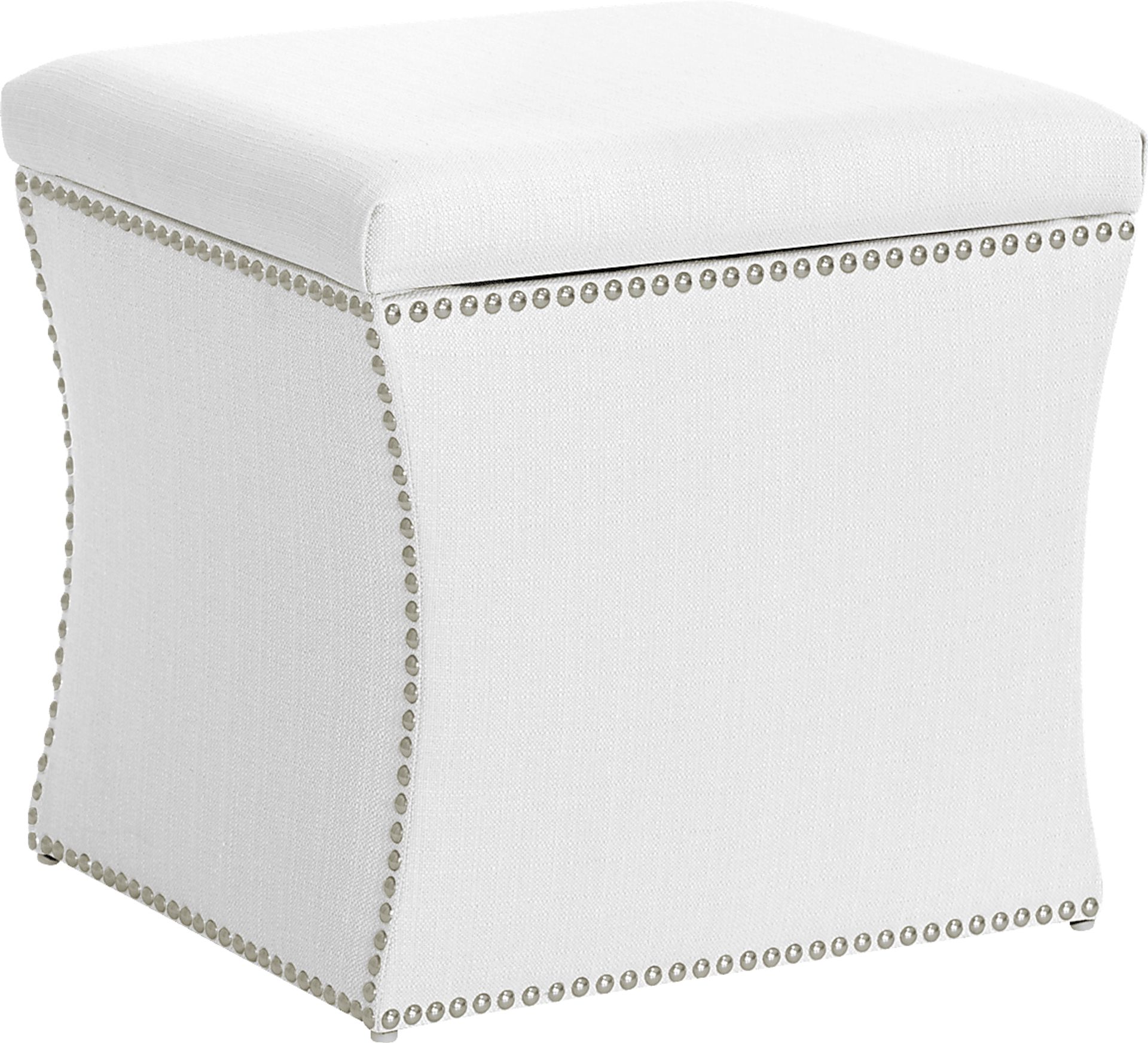 Lavan White Storage Ottoman - Image 1