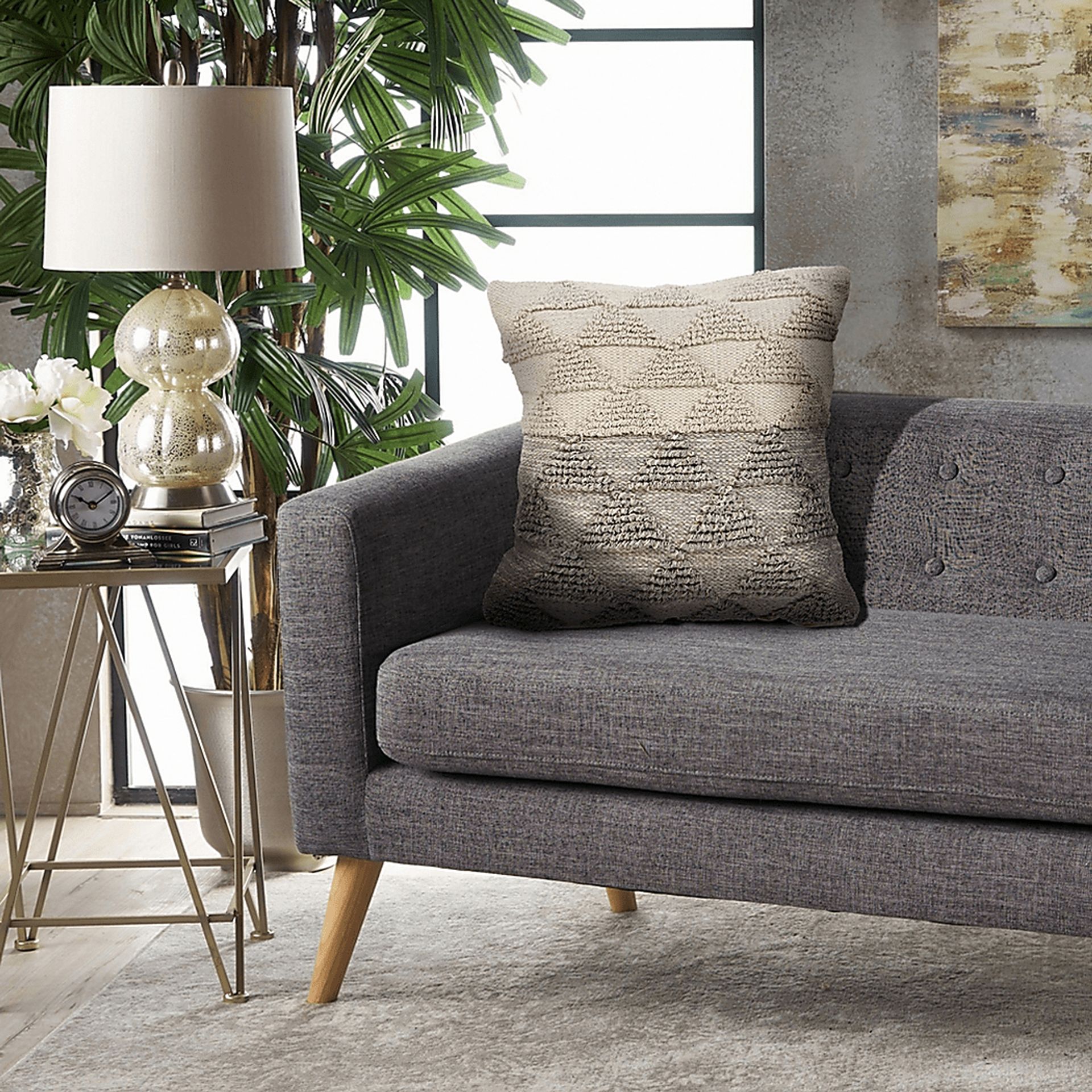Lavellar Beige Throw Pillow - Image 2
