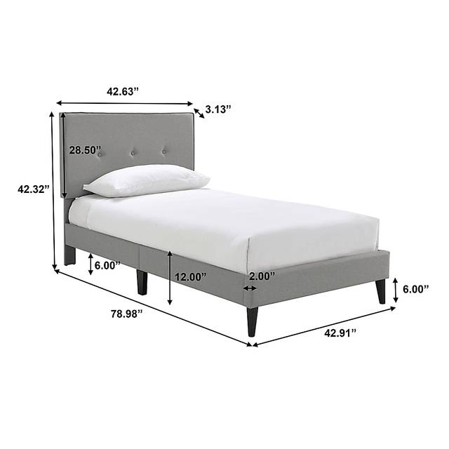 Laventina Gray Twin Bed - Thumbnail - Image 9