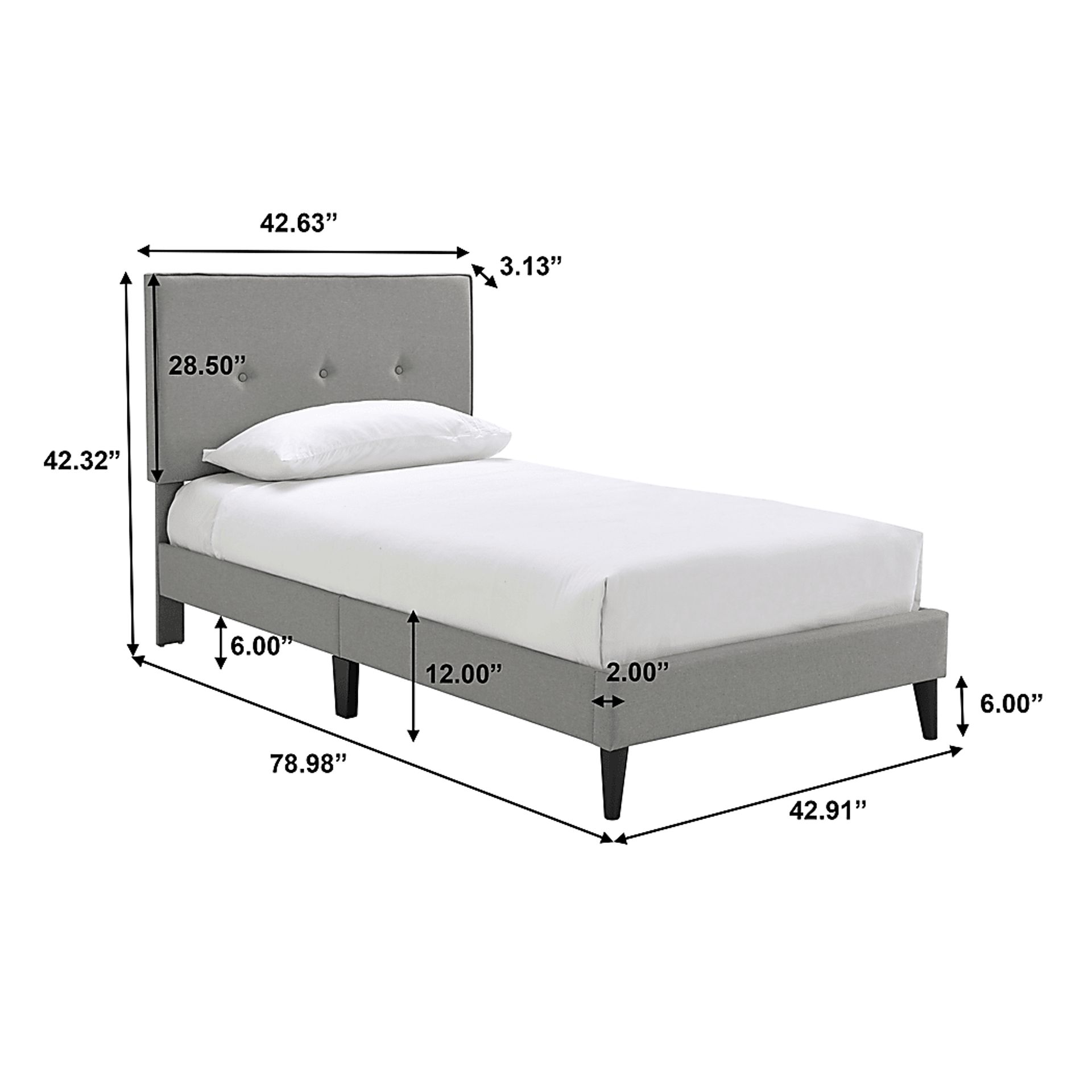 Laventina Gray Twin Bed - Image 9