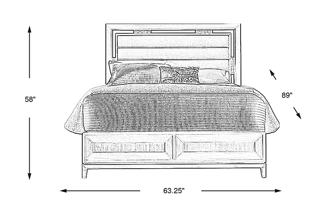 Lavo Brown Cherry 3 Pc Queen Bed