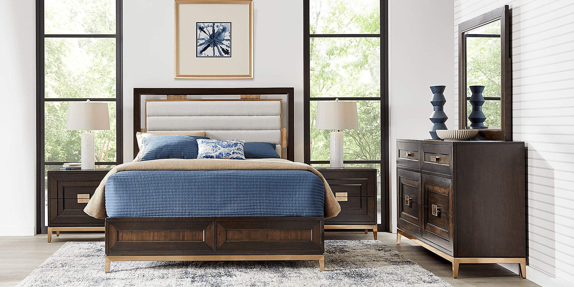Lavo Brown Cherry Dark Wood 3 Pc Queen Bed | Rooms to Go