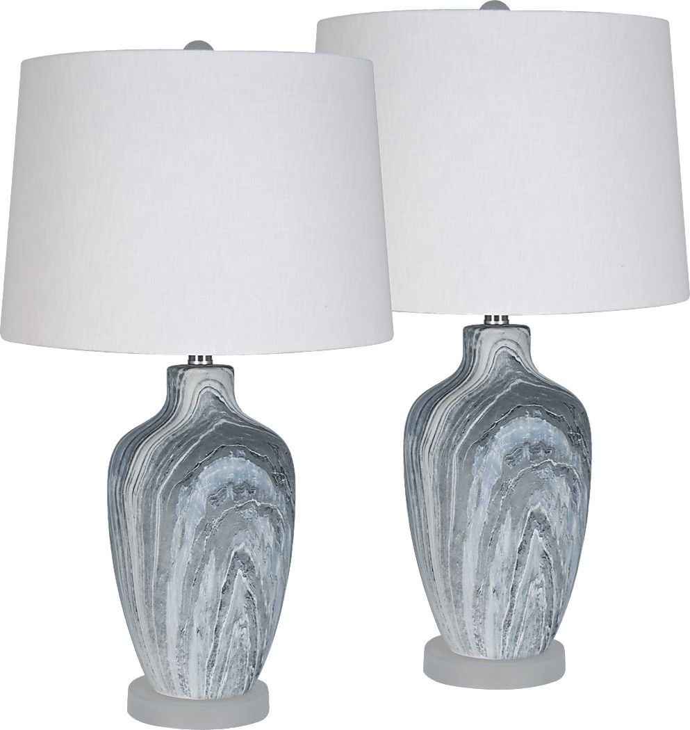 Lavonne Spring Blue Lamp, Set of 2