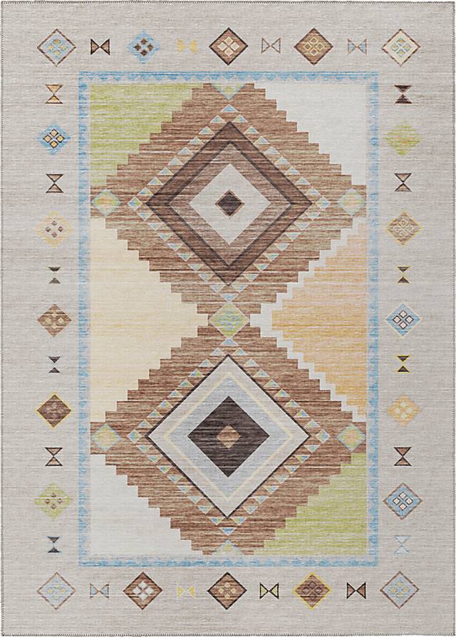 Lawnbrook Beige/Multi 3' x 5' Rug - Thumbnail - Image 1