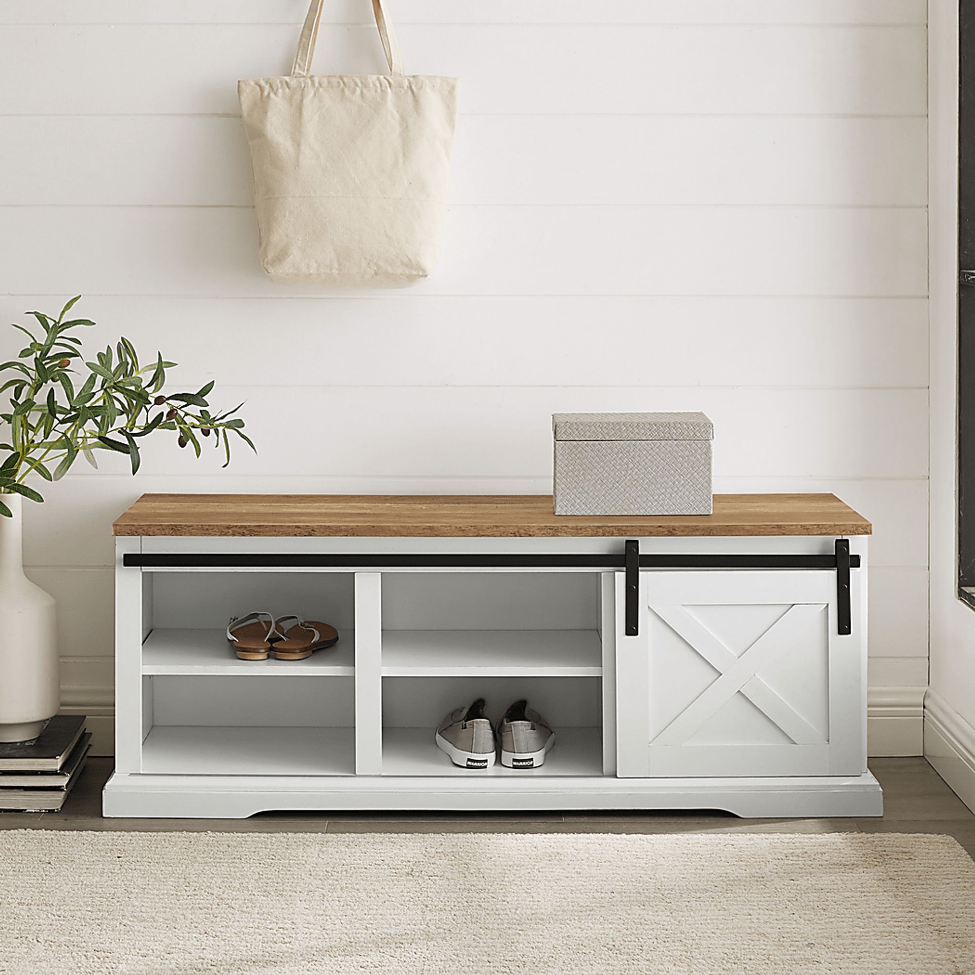 Lawther White Accent Bench - Image 5