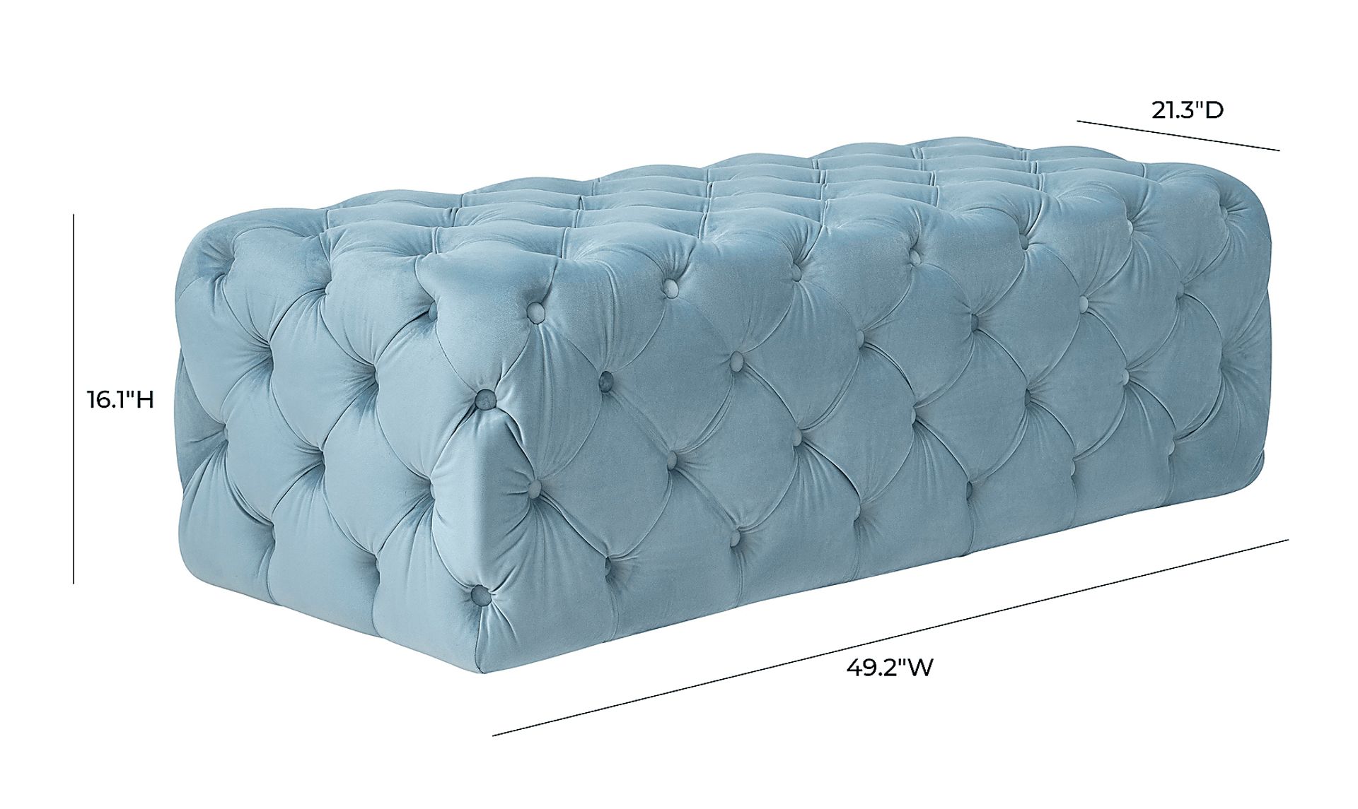 Layla Quinn Blue Ottoman - Image 7