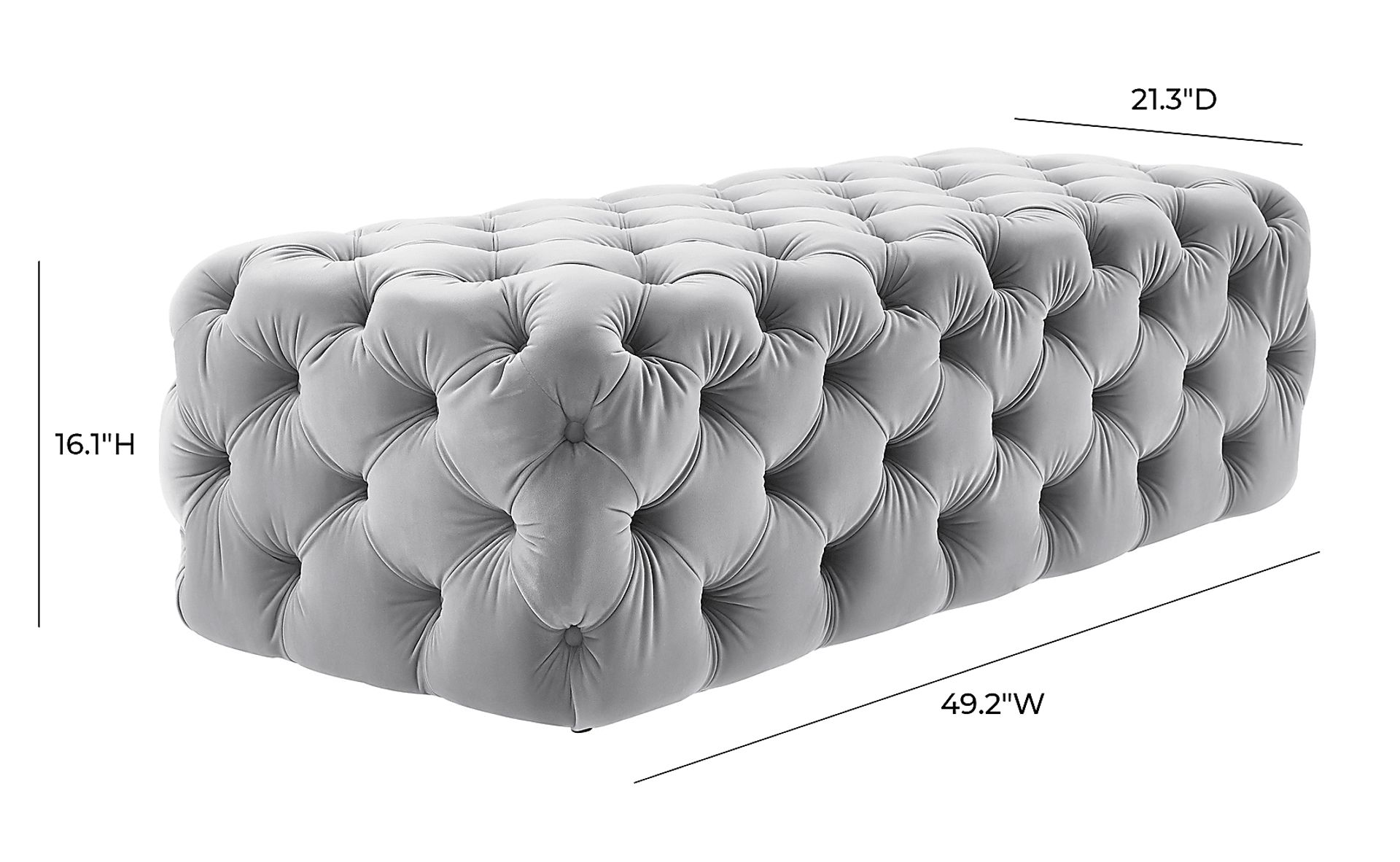 Layla Quinn Gray Ottoman - Image 5