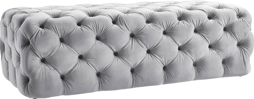 Layla Quinn Gray Ottoman