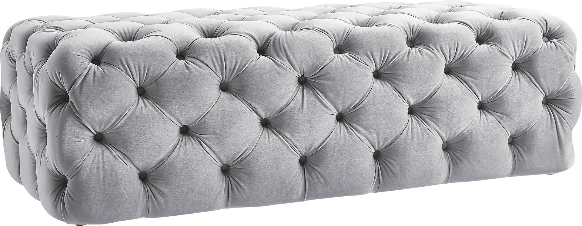 Layla Quinn Gray Ottoman - Image 1