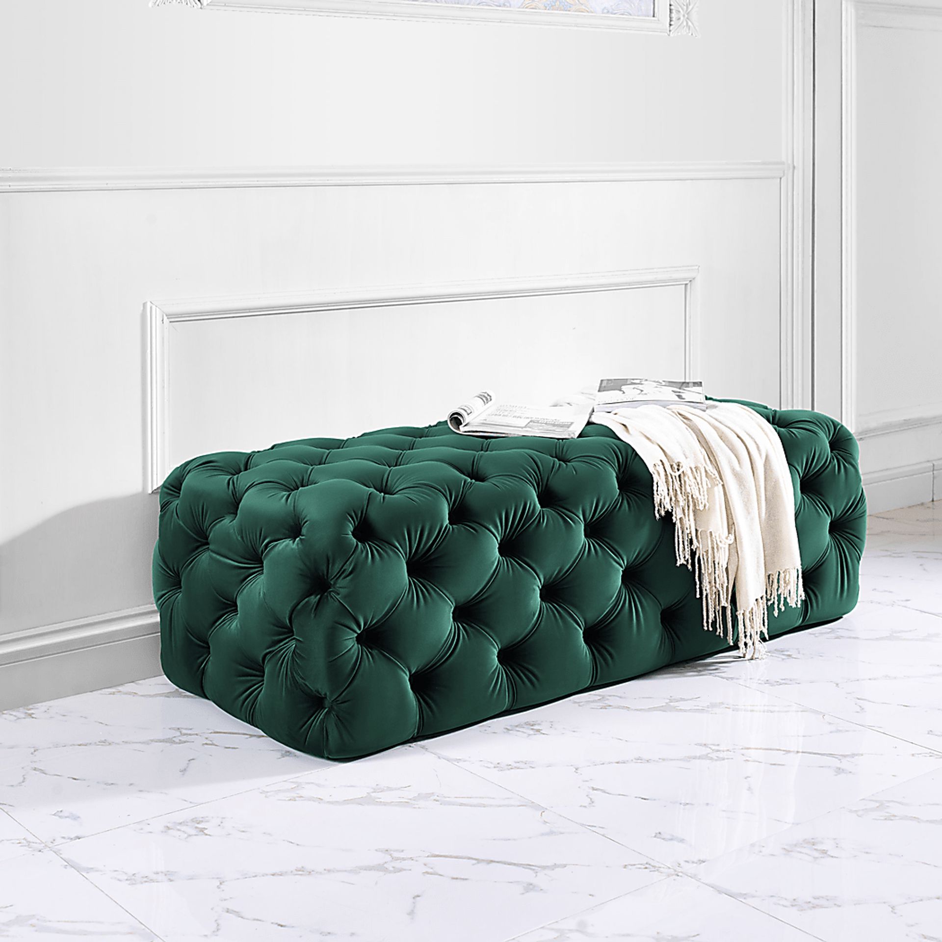 Layla Quinn Green Ottoman - Image 4