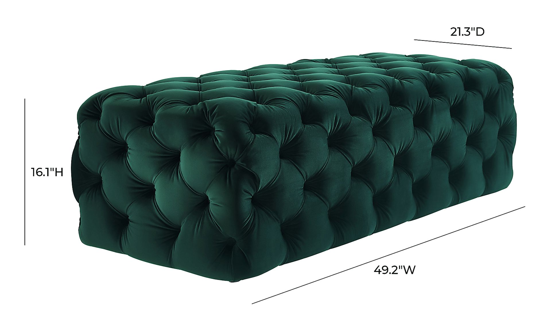 Layla Quinn Green Ottoman - Image 6