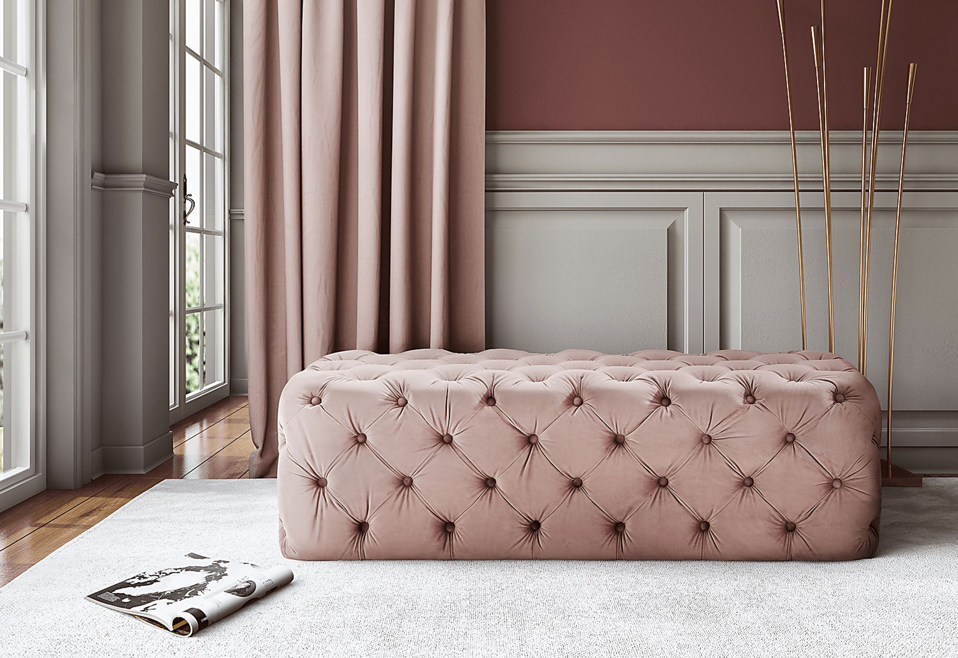 Layla Quinn Mauve Ottoman - Image 5