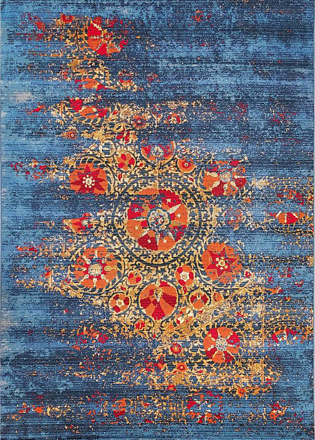 Laylah Blue 6'6 x 9'4 Indoor/Outdoor Rug - Thumbnail - Image 1