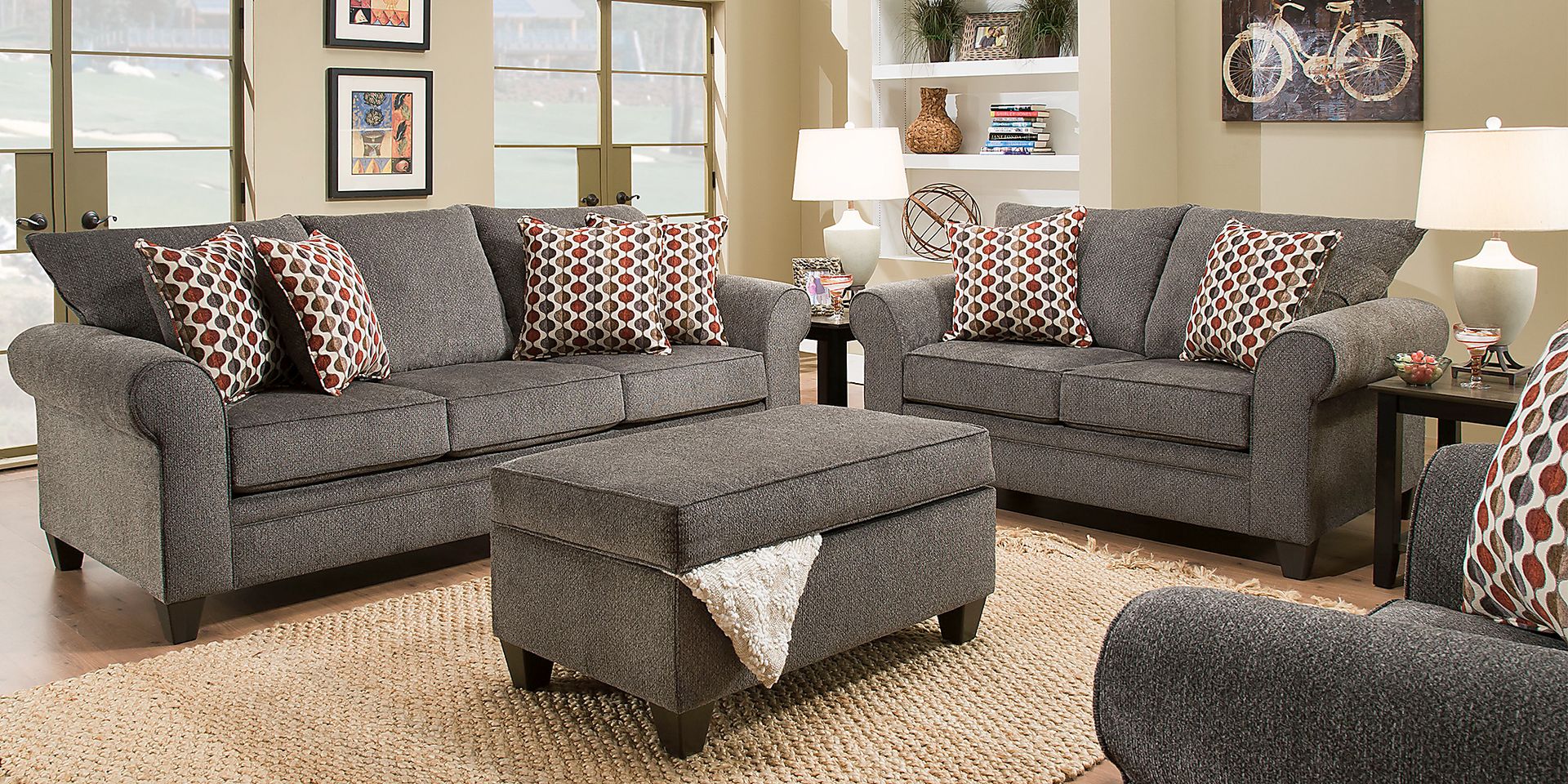Layna Pewter Sofa - Image 2