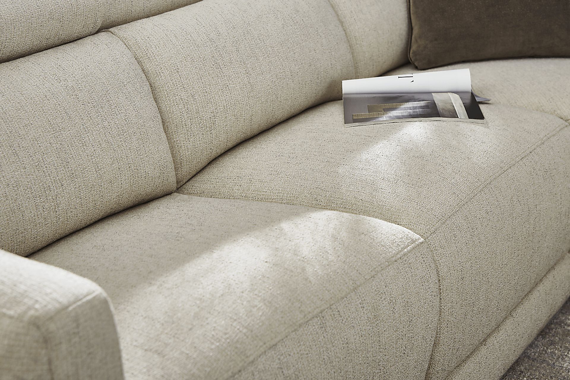 Layton Beige 3 Pc Dual Power Reclining Sectional - Image 7