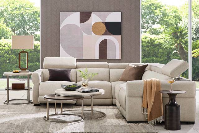 Layton Beige 3 Pc Dual Power Reclining Sectional - Thumbnail - Image 2