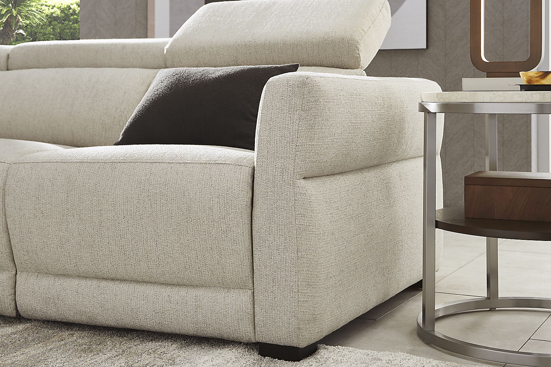 Layton Beige 3 Pc Dual Power Reclining Sectional - Image 4