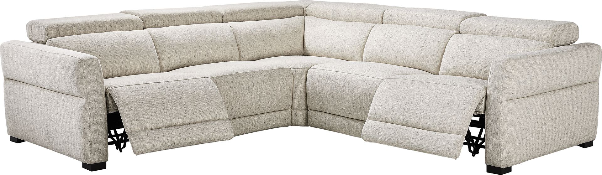 Layton Beige 3 Pc Dual Power Reclining Sectional - Image 1