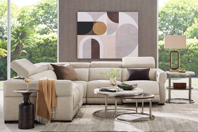 Layton Beige 3 Pc Dual Power Reclining Sectional - Thumbnail - Image 2