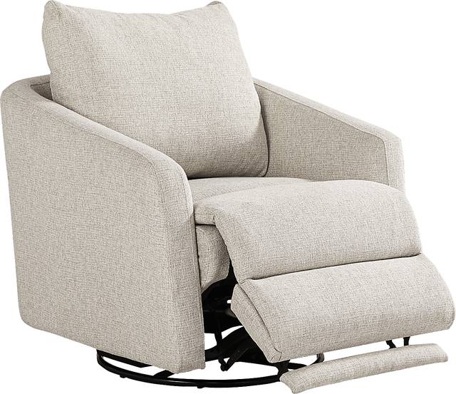 Layton Beige Power Swivel Chair - Thumbnail - Image 1