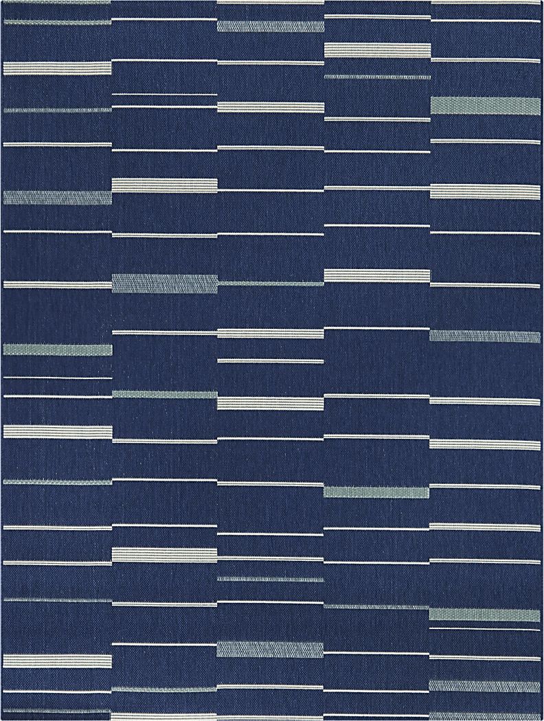 Lazuli Dark Blue 7'10 x 10' Indoor/Outdoor Rug
