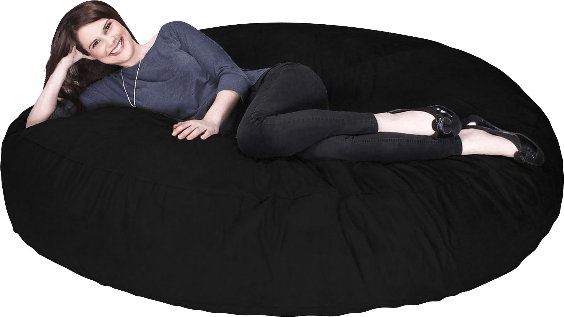 Lazy Dayz Black Bean Bag Chair - Image 2