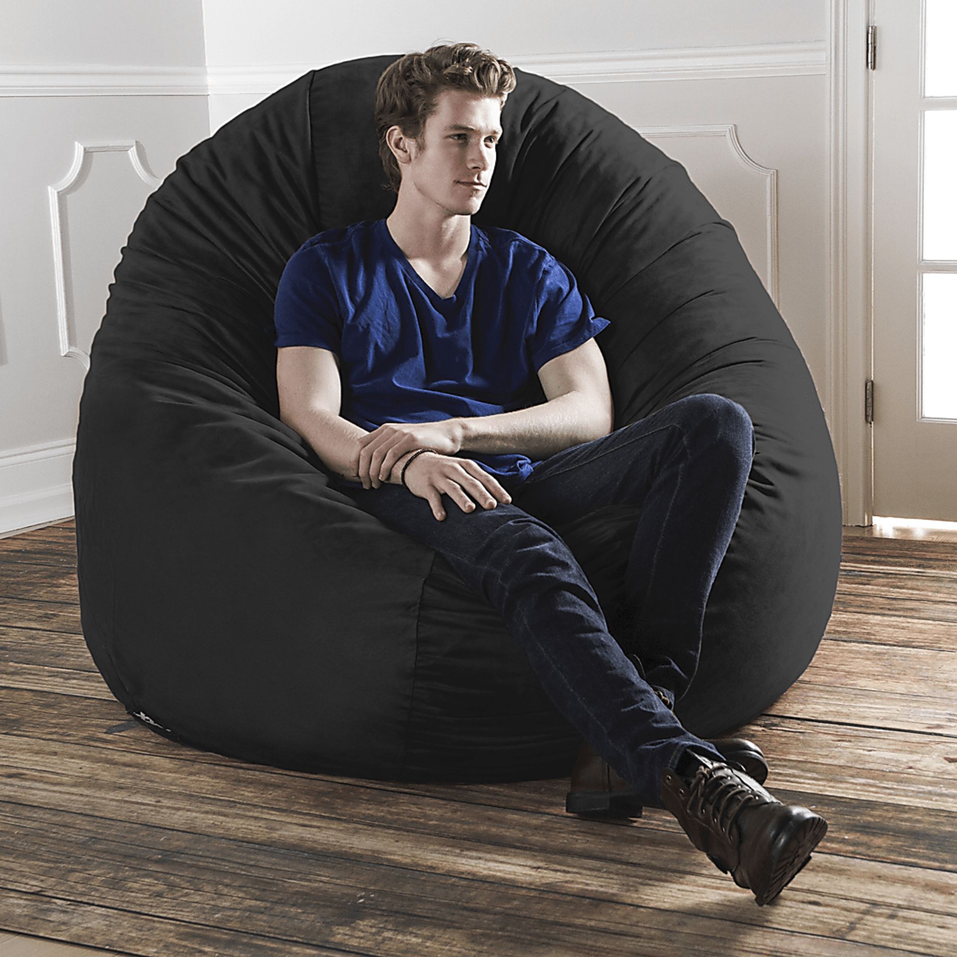 Lazy Dayz Black Bean Bag Chair - Image 5
