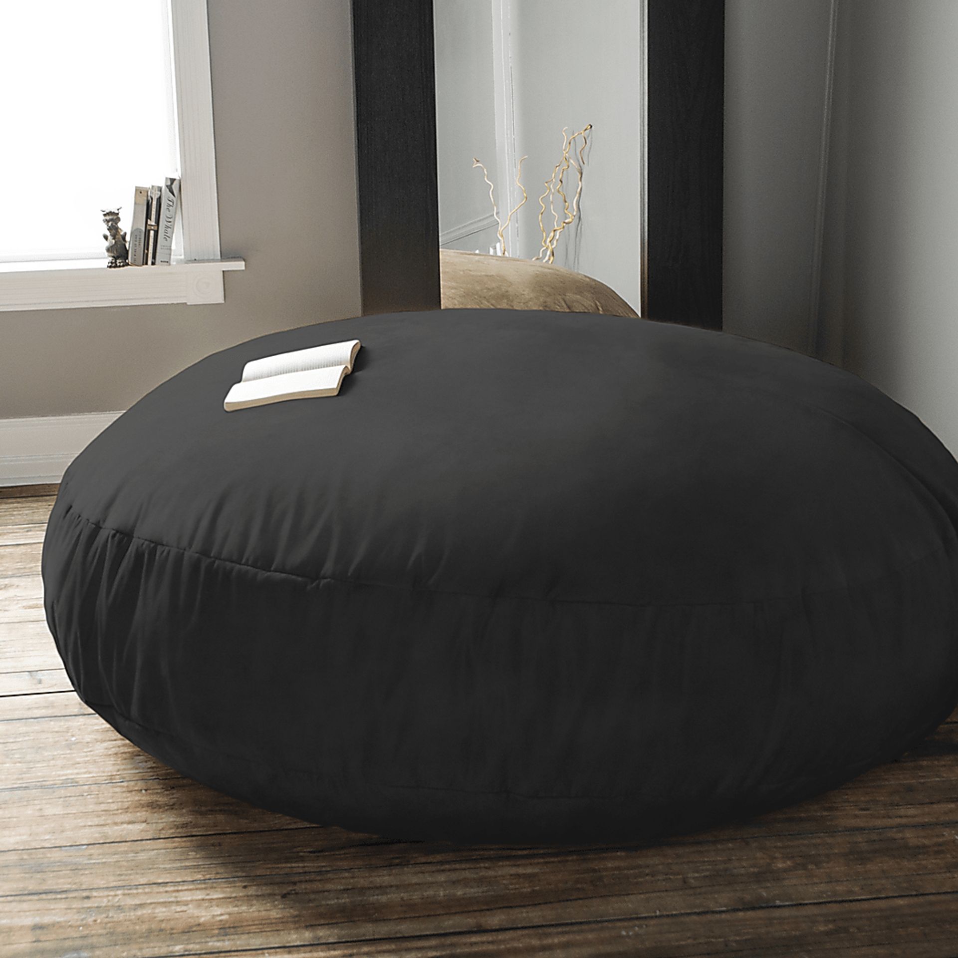Lazy Dayz Black Bean Bag Chair - Image 6