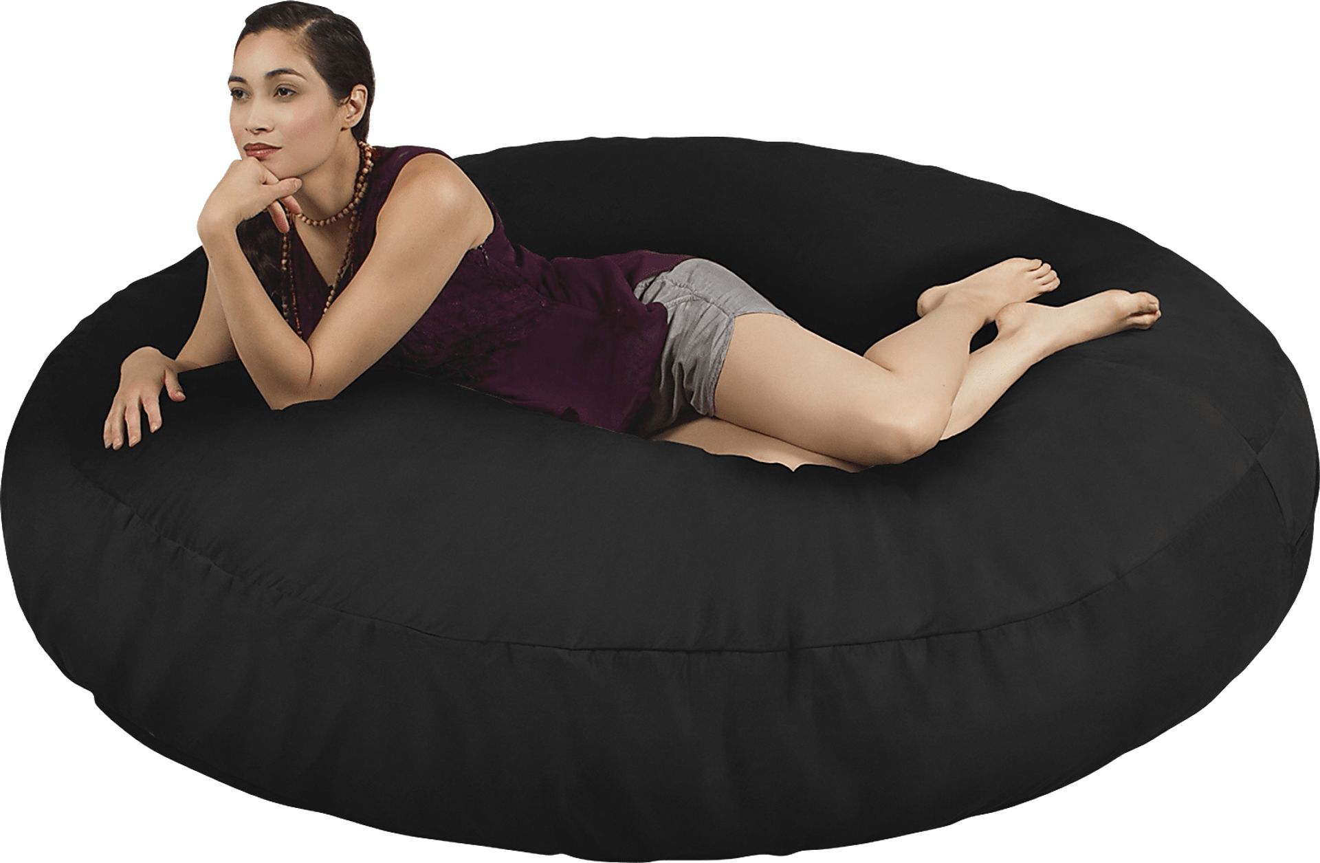 Lazy Dayz Black Bean Bag Chair - Image 1