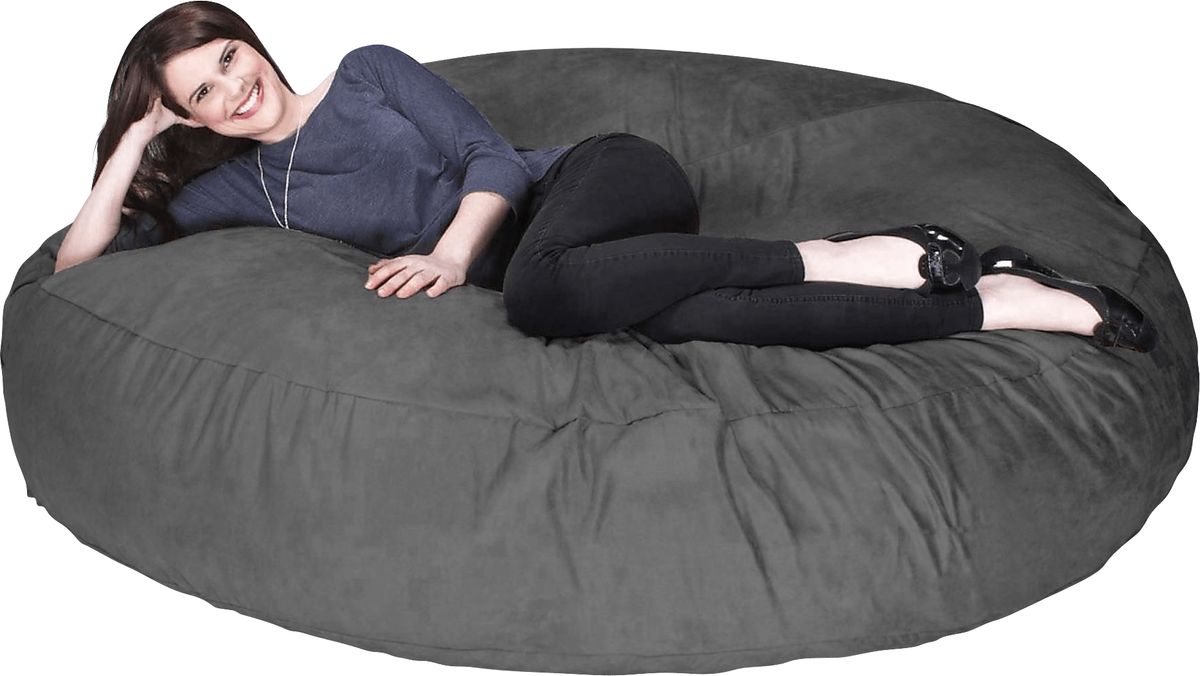 Lazy Dayz Gray Polyester Fabric Bean Bag | Rooms to Go