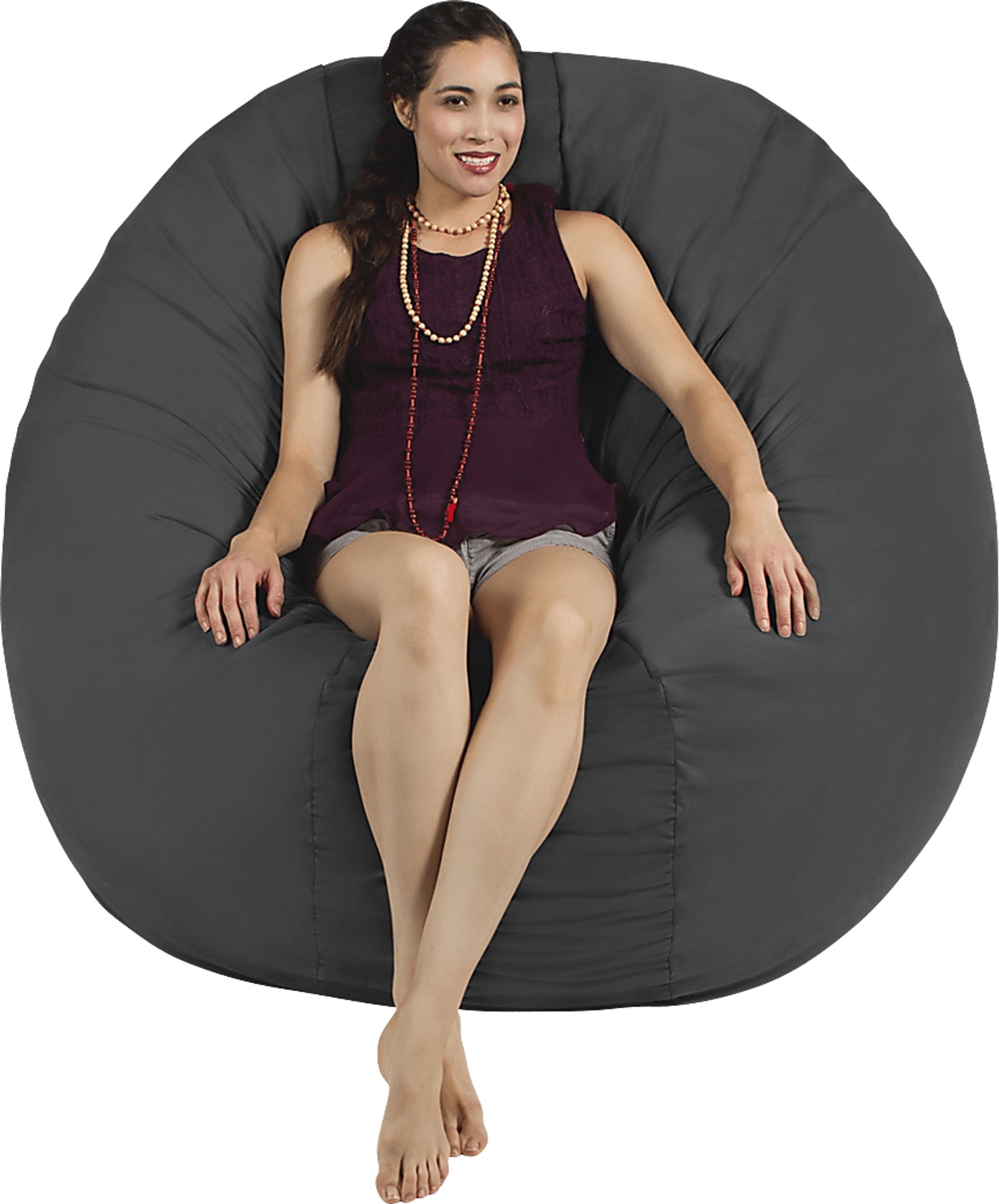 Lazy Dayz Gray Bean Bag Chair - Image 3