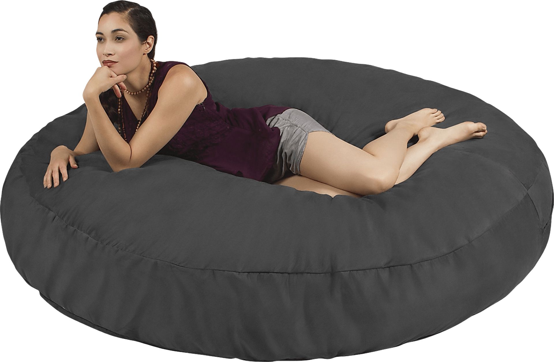 Lazy Dayz Gray Bean Bag Chair - Image 1
