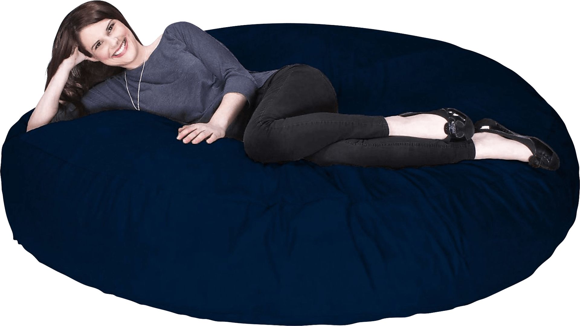 Lazy Dayz Navy Bean Bag Chair - Image 2