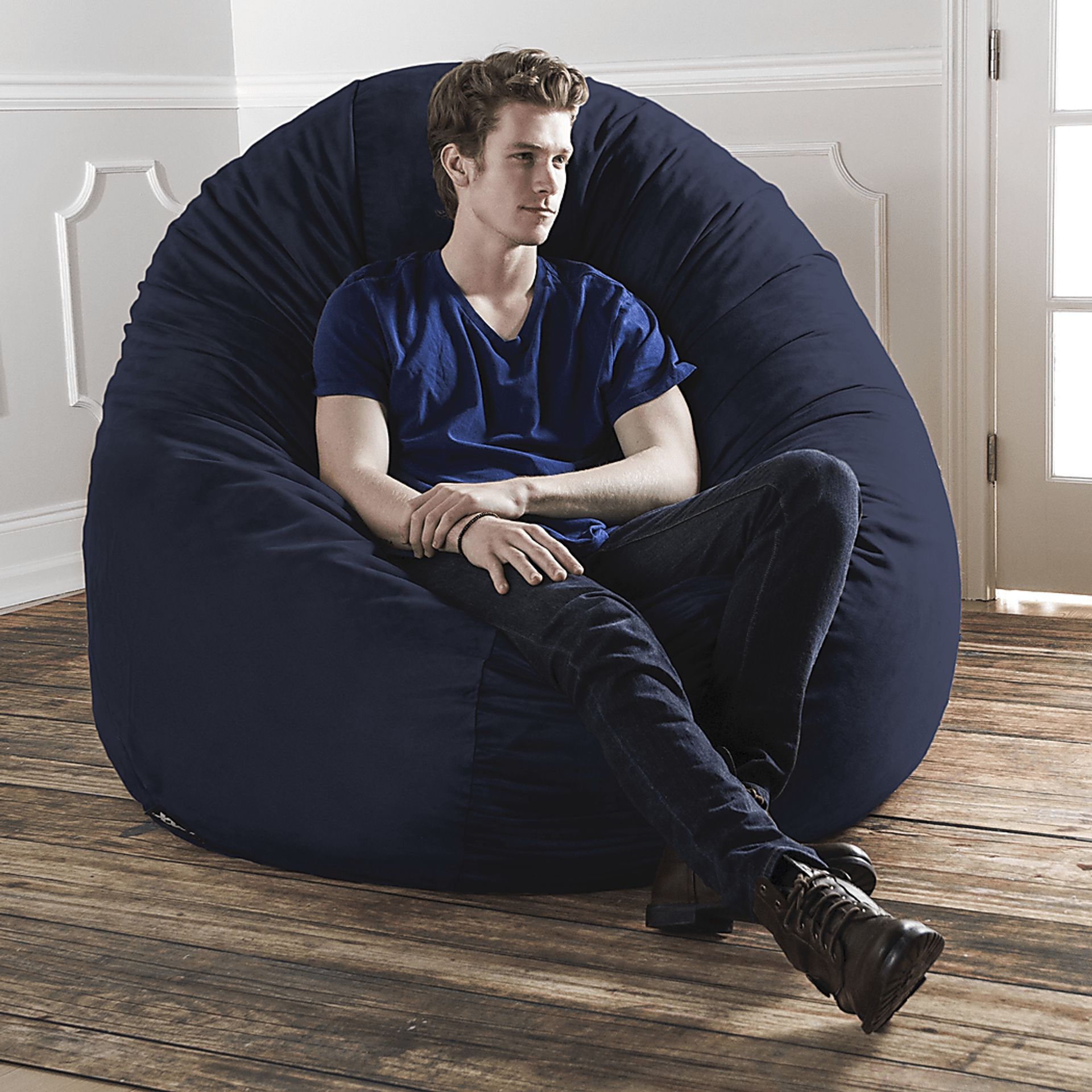 Lazy Dayz Navy Bean Bag Chair - Image 5