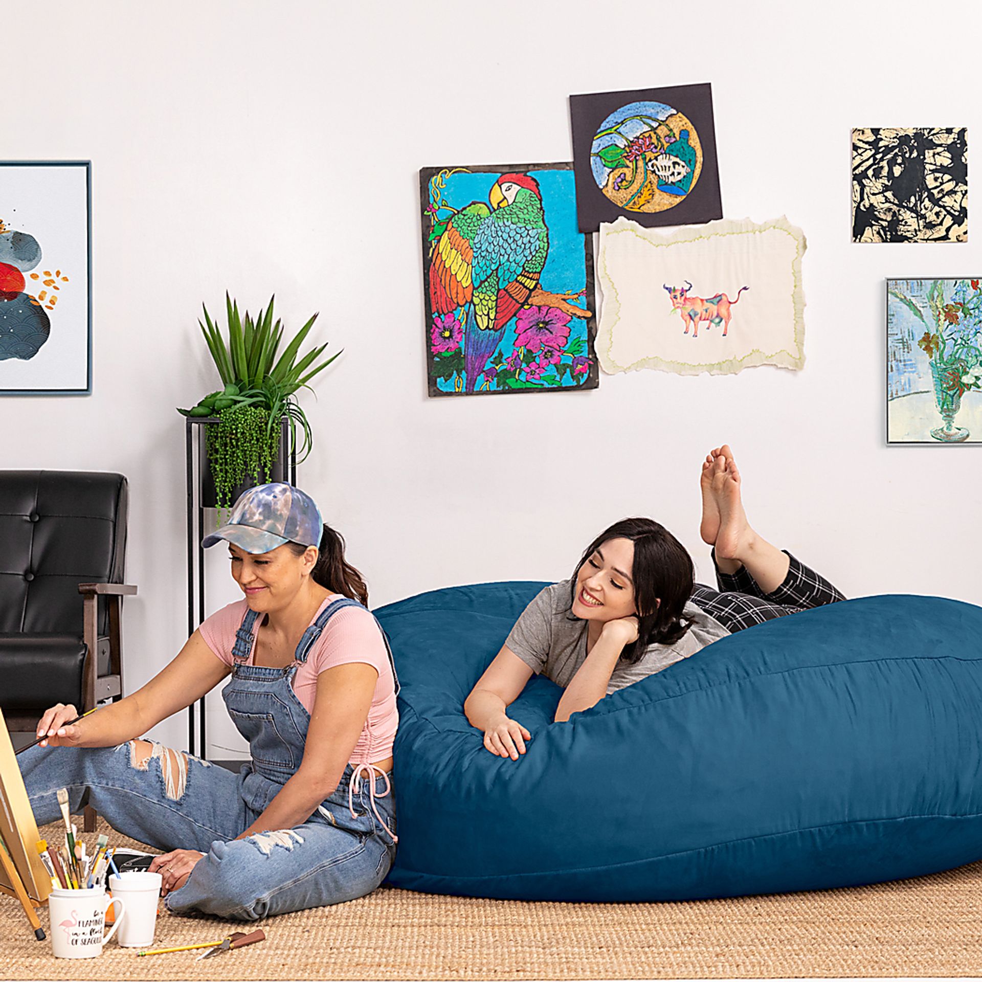 Lazy Dayz Navy Bean Bag Chair - Image 8