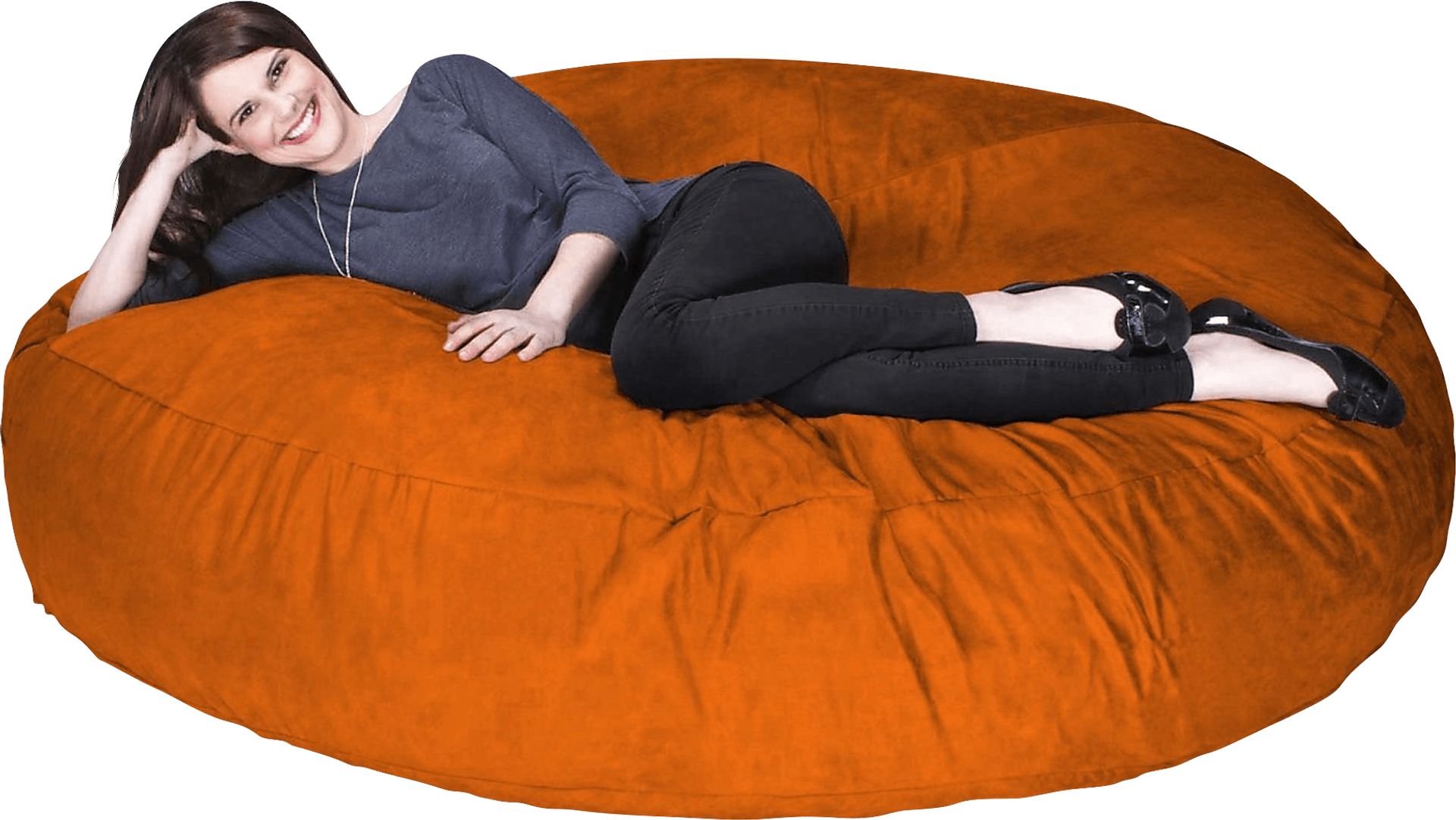 Lazy Dayz Orange Bean Bag Chair - Image 2