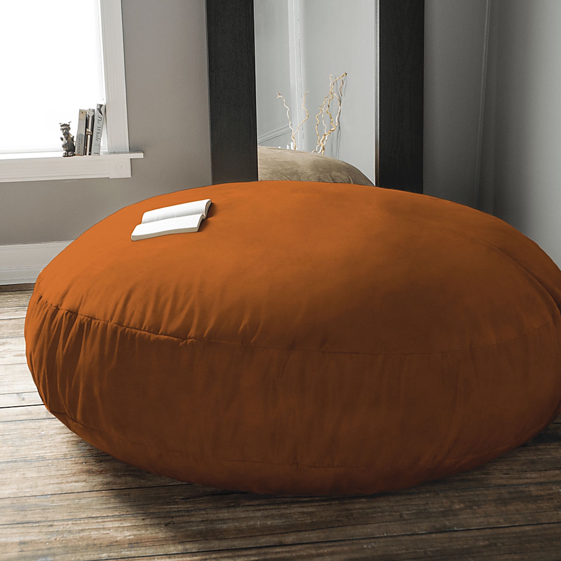 Lazy Dayz Orange Bean Bag Chair - Image 6