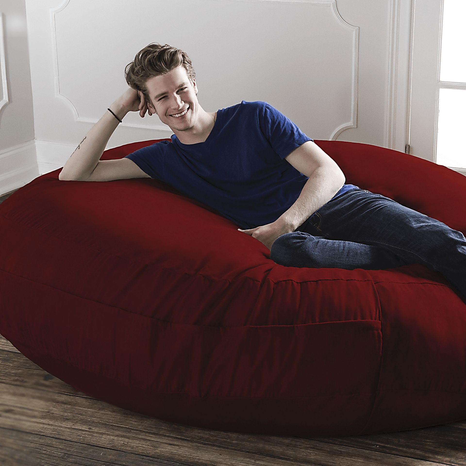 Lazy Dayz Red Bean Bag Chair - Image 4