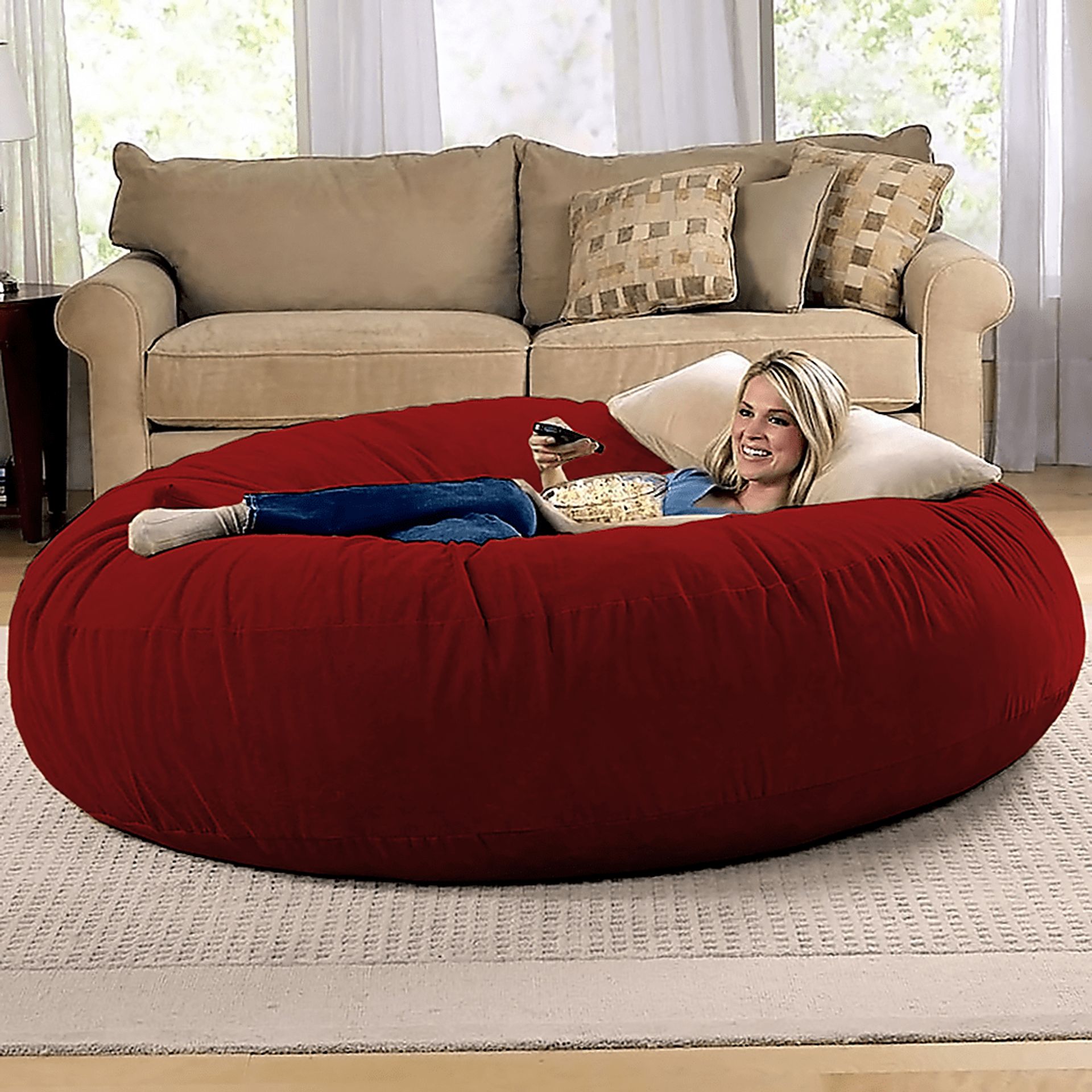 Lazy Dayz Red Bean Bag Chair - Image 7