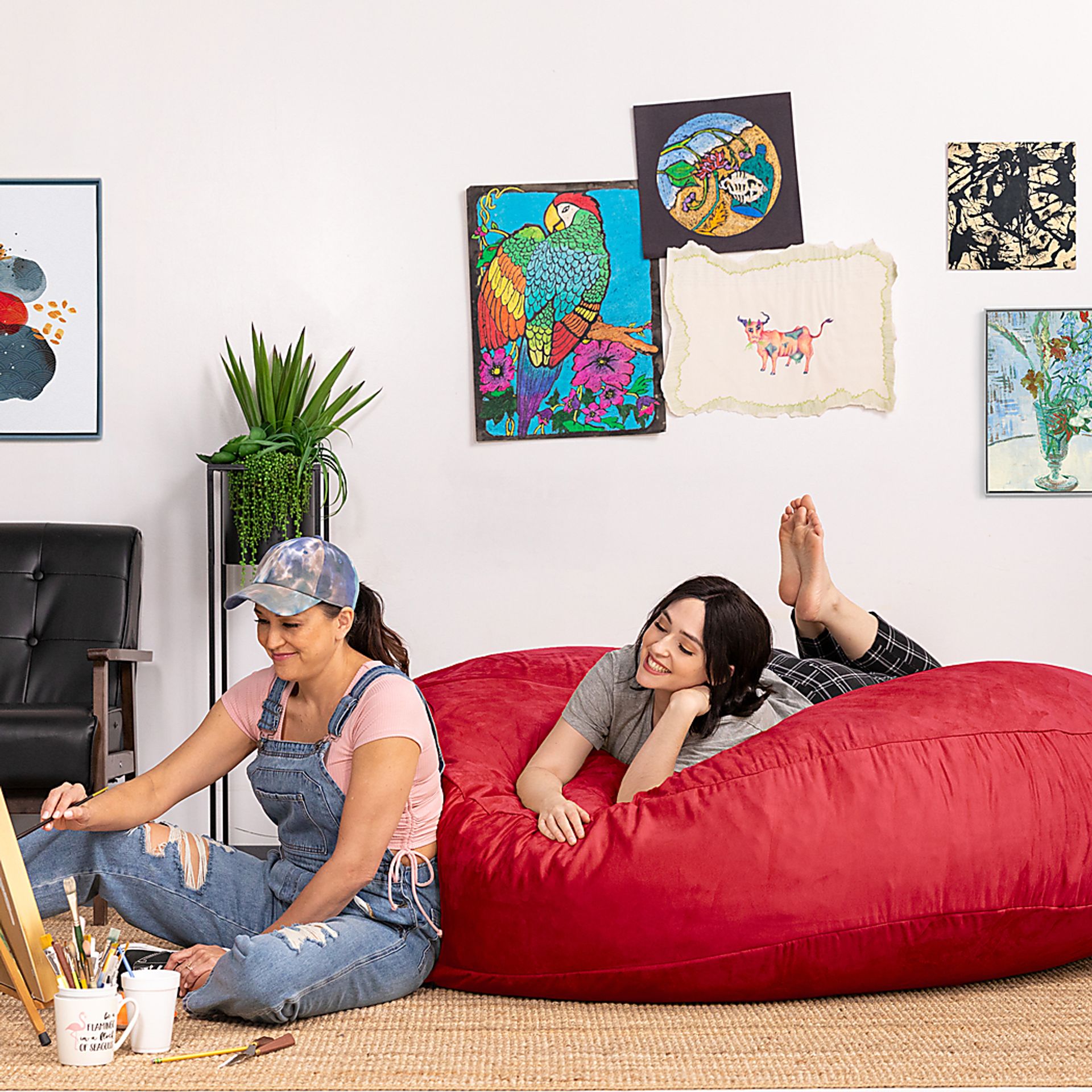 Lazy Dayz Red Bean Bag Chair - Image 8