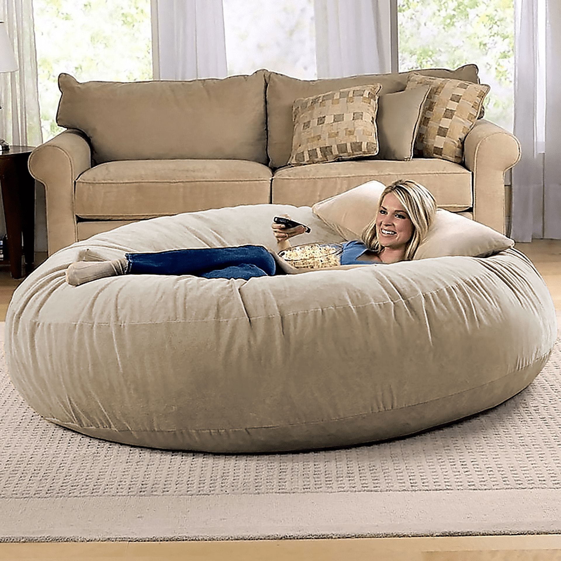 Lazy Dayz Tan Bean Bag Chair - Image 7