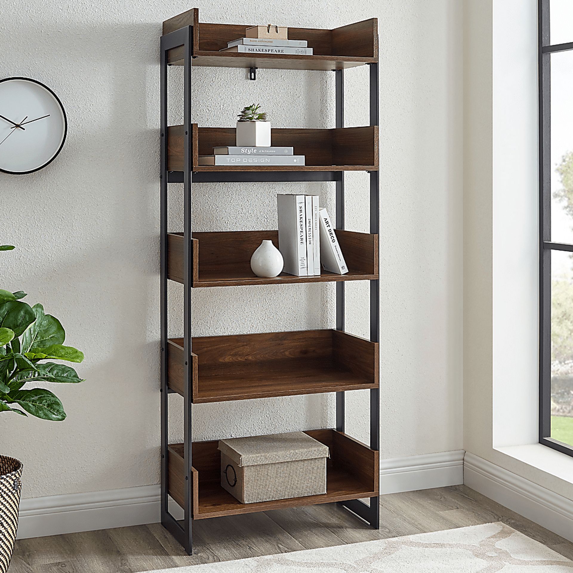 Leadenhall Walnut Bookcase - Image 7