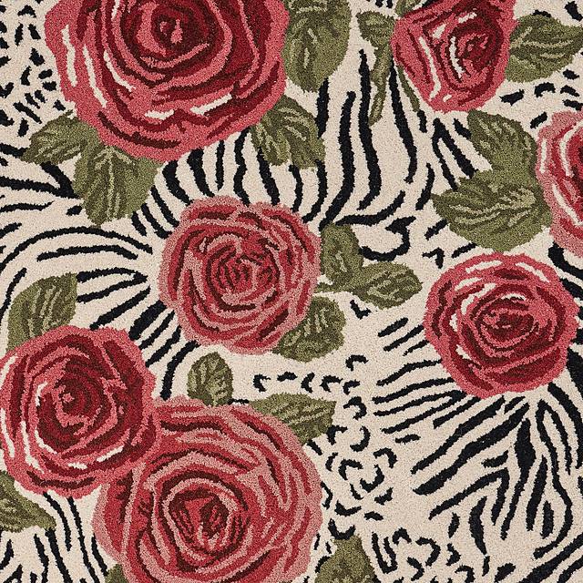 Leaflace Red 4' Round Rug - Thumbnail - Image 5