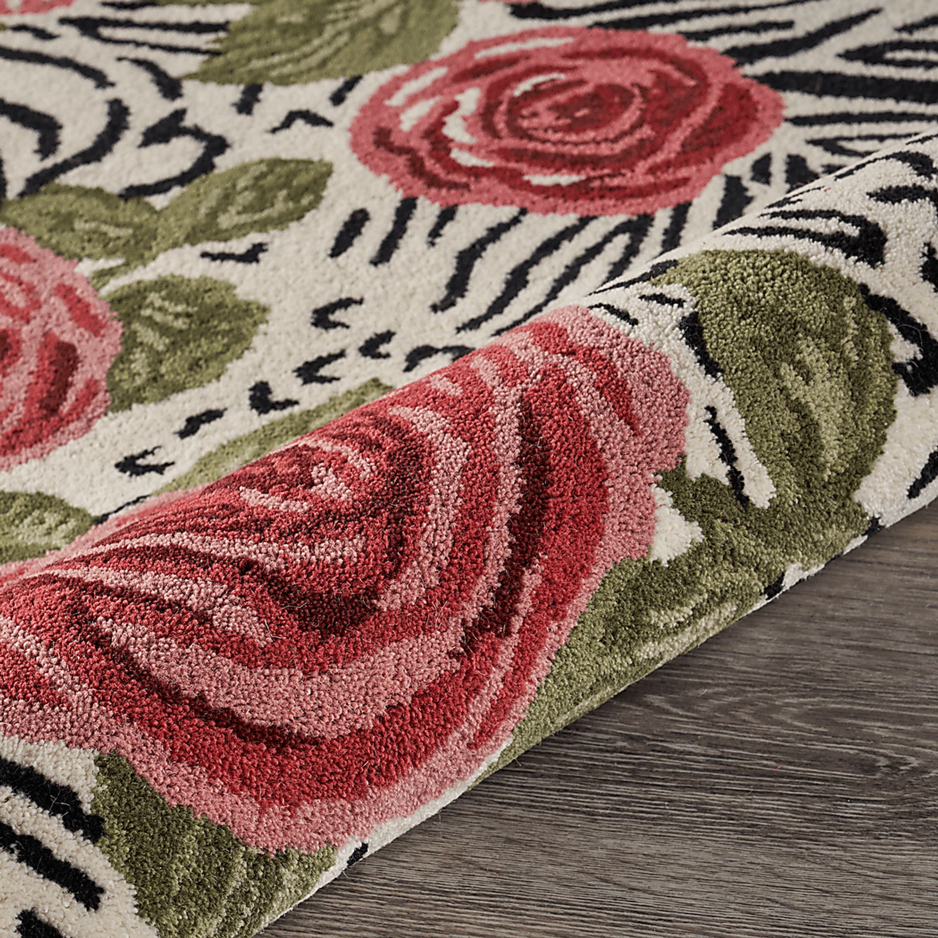 Leaflace Red 4' Round Rug - Image 8