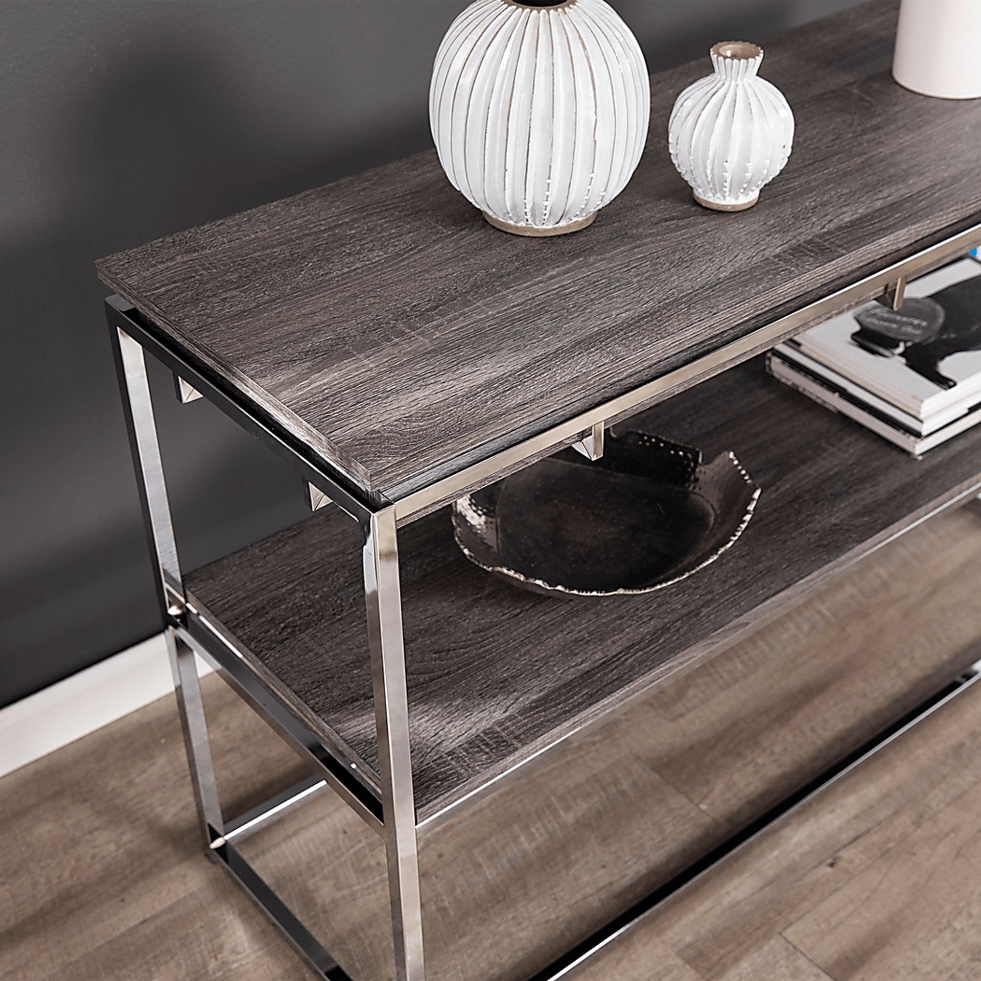 Leaflane Black Oak Console Table - Image 3