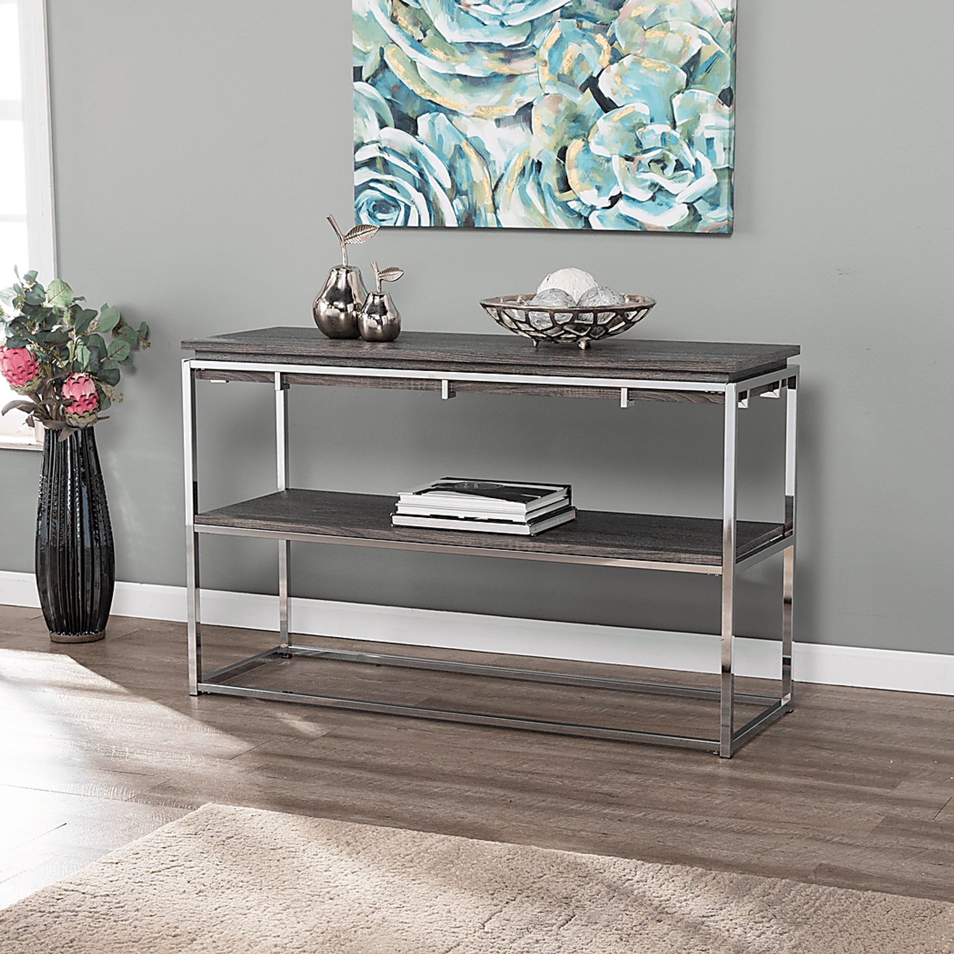 Leaflane Black Oak Console Table - Image 4
